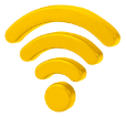 WiFi icon in yellow representing SADV fibre internet connectivity